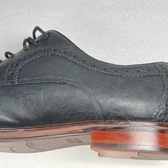 Johnston & Murphy Black Sheepskin Split-Toe Oxford Shoes J&M Flex Soles Mens 13 - Picture 12 of 16